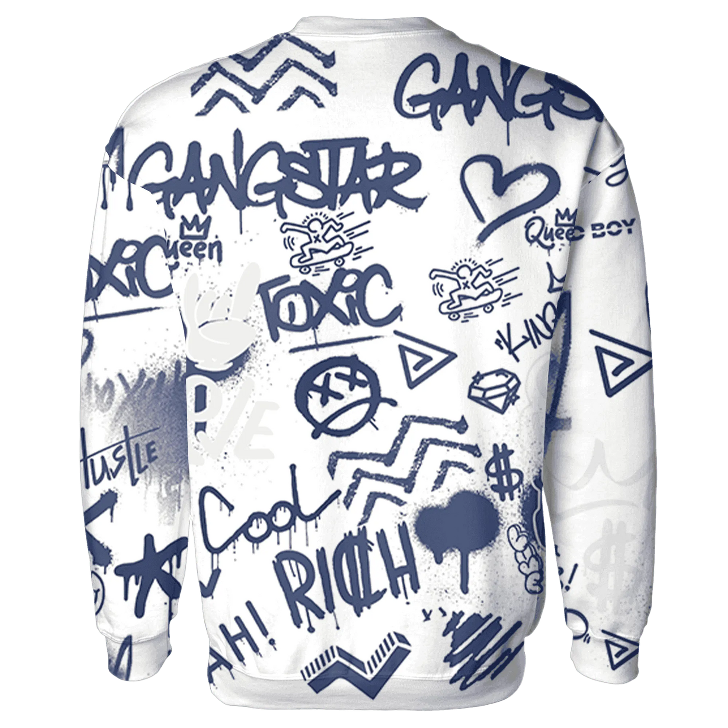 Low-Diffused-Blue-11s-Sweatshirt-Match-Graffiti-King-3D-Doodle-Style