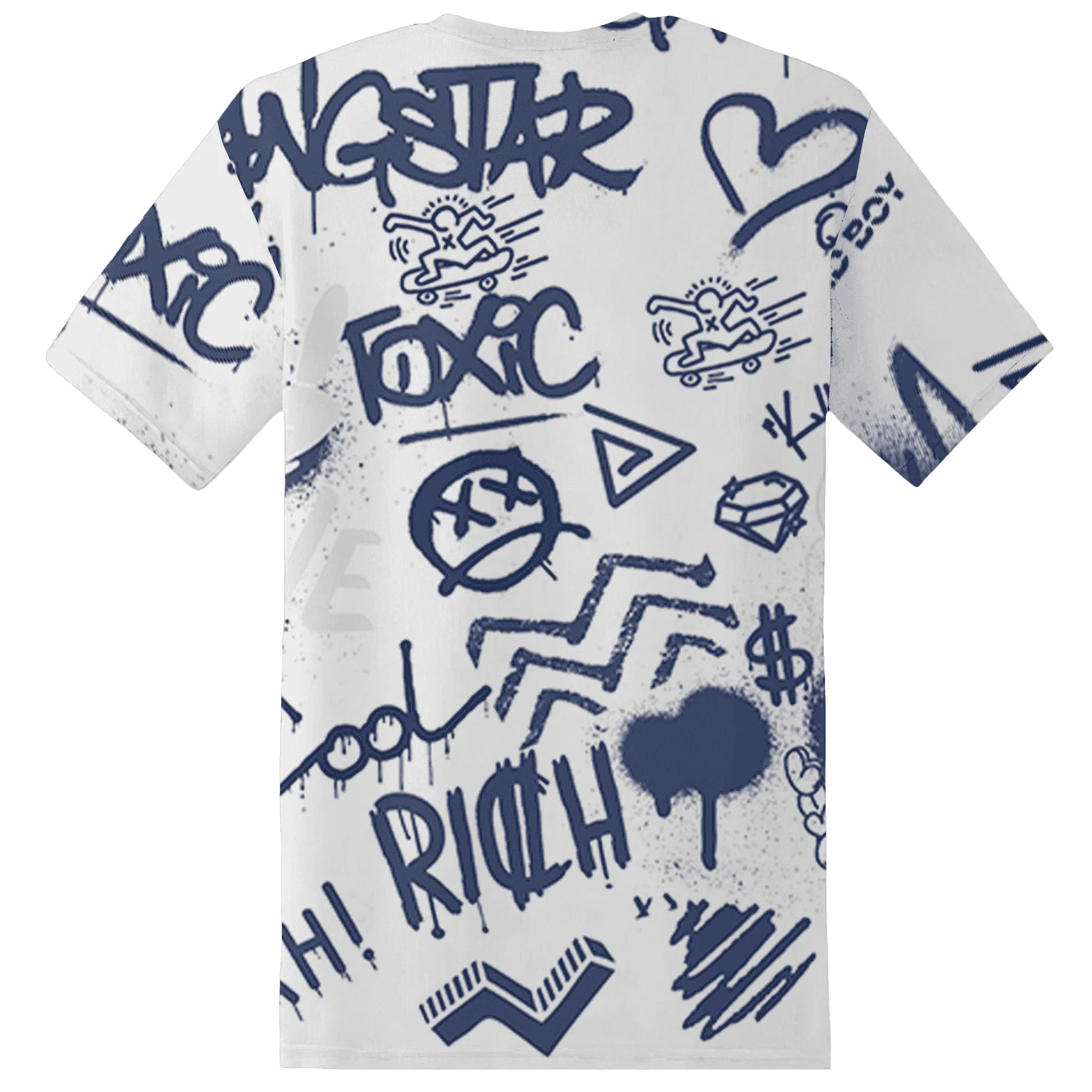 Low-Diffused-Blue-11s-T-Shirt-Match-Graffiti-King-3D-Doodle-Style