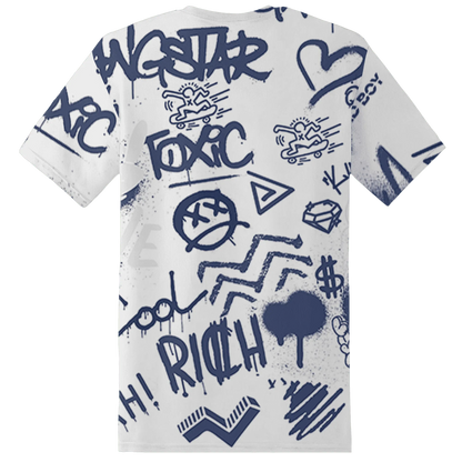 Low-Diffused-Blue-11s-T-Shirt-Match-Graffiti-King-3D-Doodle-Style