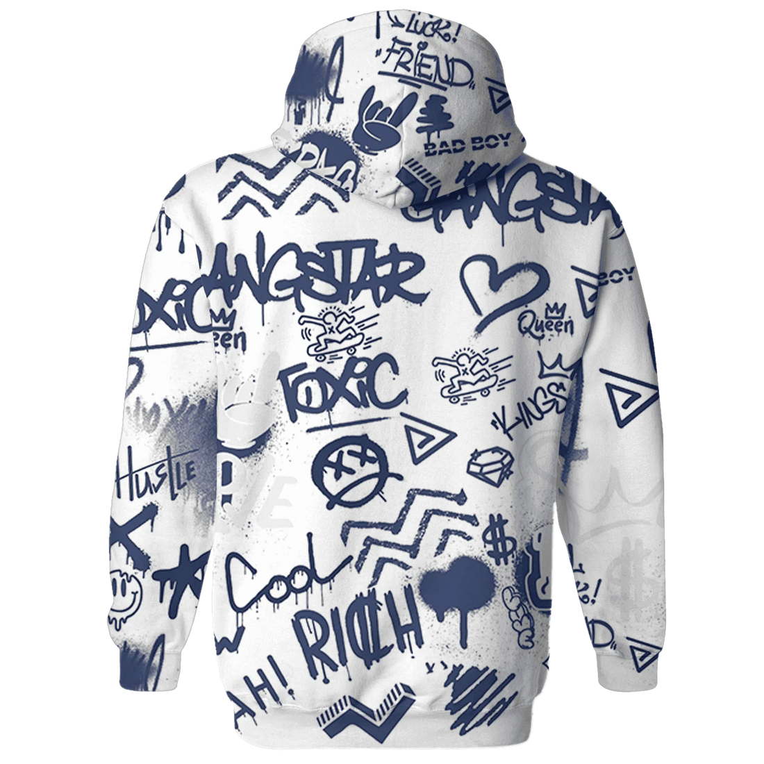 Low-Diffused-Blue-11s-Hoodie-Match-Graffiti-King-3D-Doodle-Style