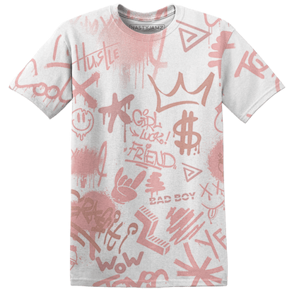 Low Legend Pink 11s T Shirt Match Graffiti King 3D All-Over Print Doodle Style - NastyJamz