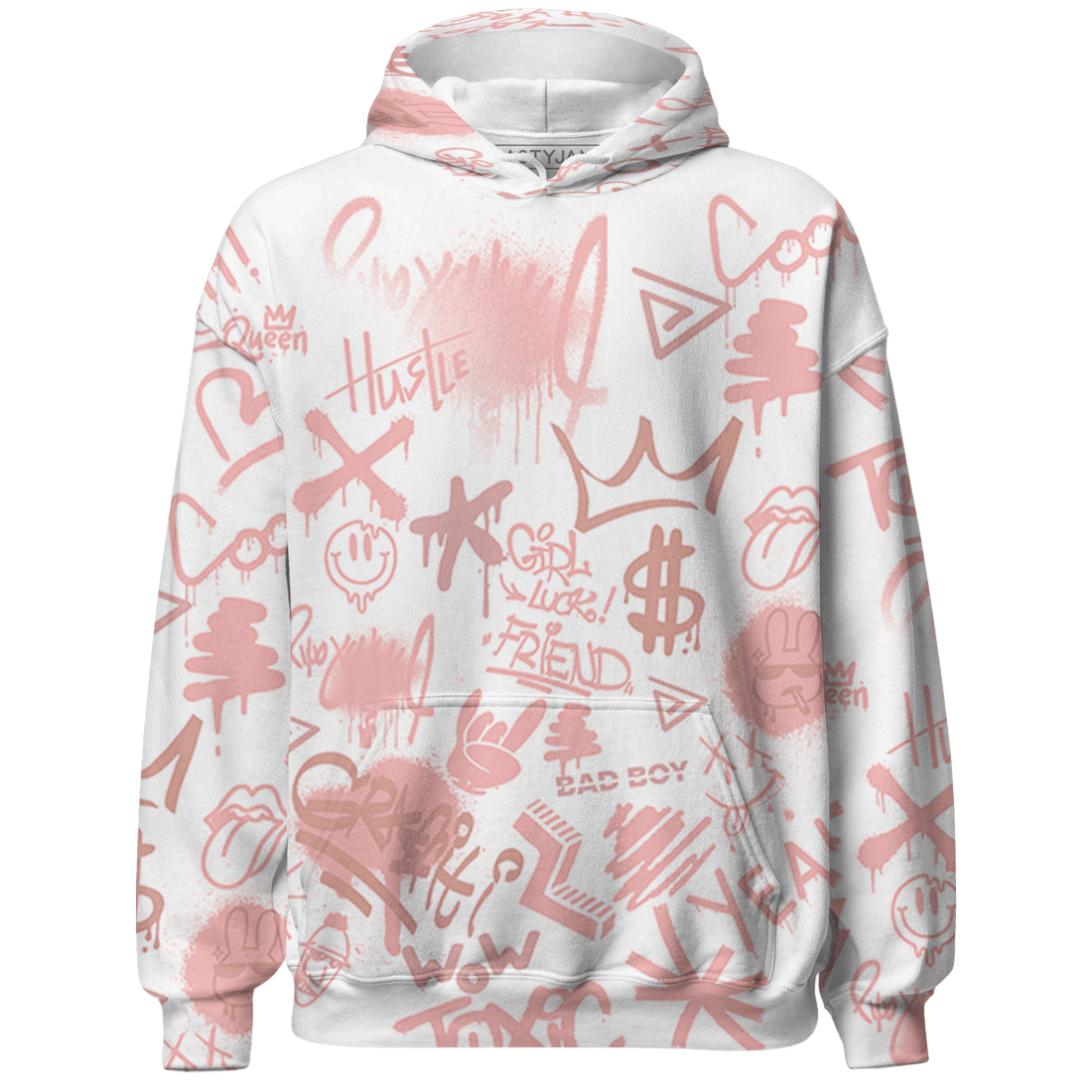 Low Legend Pink 11s Hoodie Match Graffiti King 3D All-Over Print Doodle Style - NastyJamz