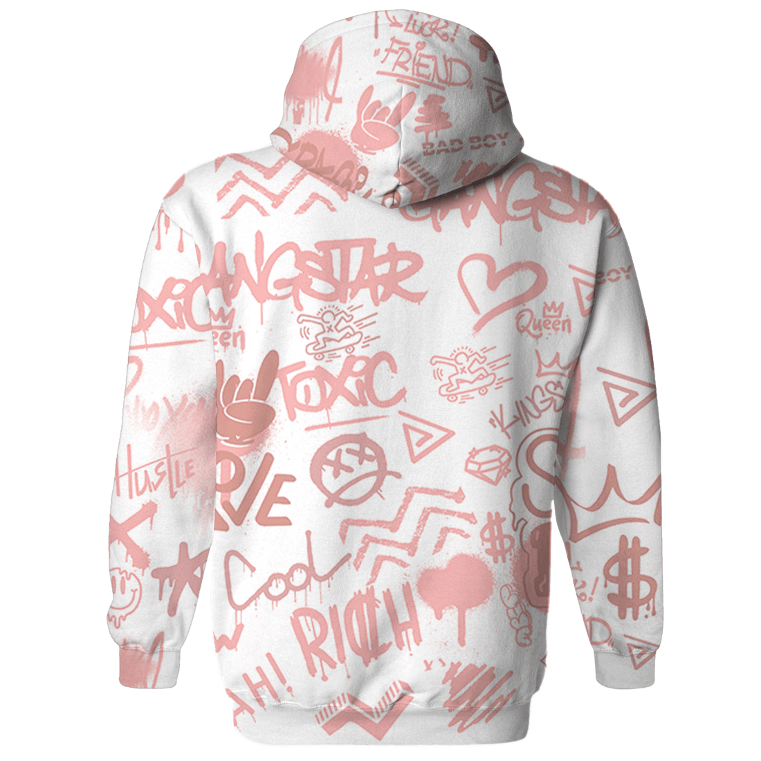 Low Legend Pink 11s Hoodie Match Graffiti King 3D All-Over Print Doodle Style - NastyJamz