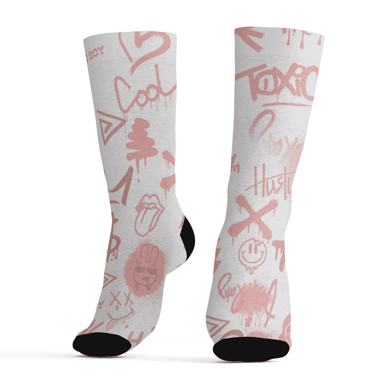 Low Legend Pink 11s Socks Match Graffiti King 3D All-Over Print Doodle Style - NastyJamz
