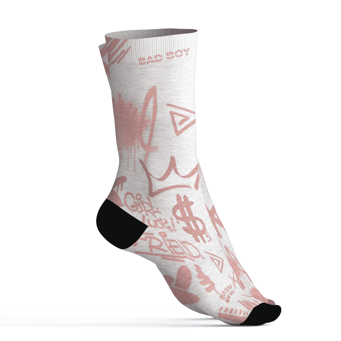 Low Legend Pink 11s Socks Match Graffiti King 3D All-Over Print Doodle Style - NastyJamz