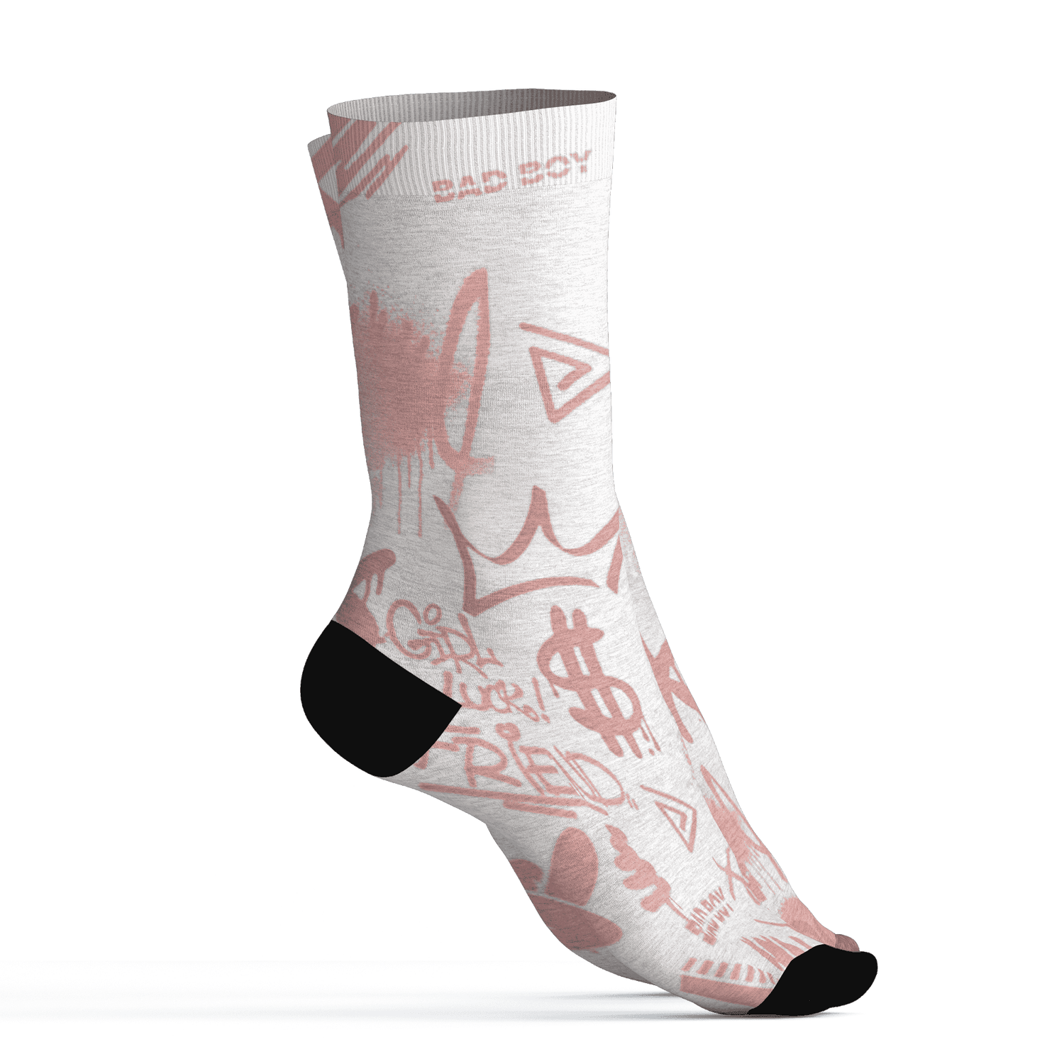 Low Legend Pink 11s Socks Match Graffiti King 3D All-Over Print Doodle Style - NastyJamz
