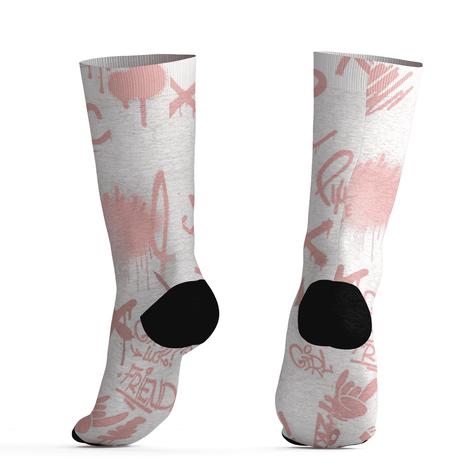 Low Legend Pink 11s Socks Match Graffiti King 3D All-Over Print Doodle Style - NastyJamz