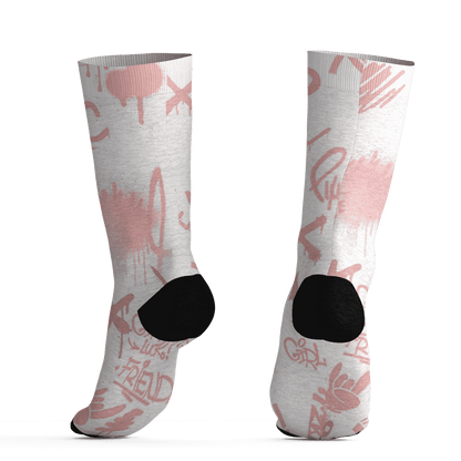 Low Legend Pink 11s Socks Match Graffiti King 3D All-Over Print Doodle Style - NastyJamz