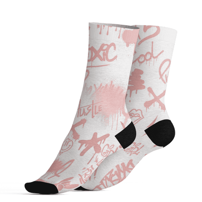 Low Legend Pink 11s Socks Match Graffiti King 3D All-Over Print Doodle Style - NastyJamz