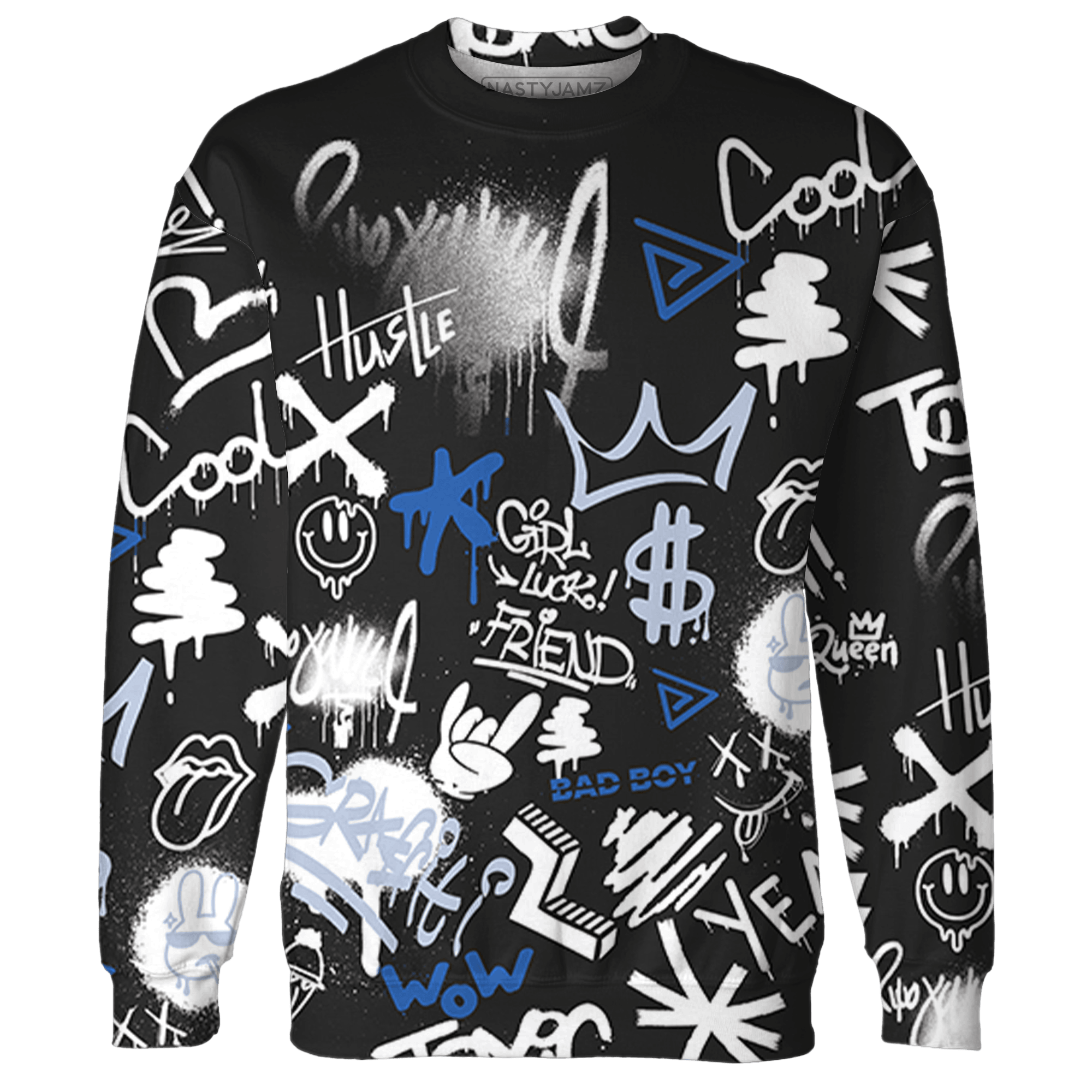 Low Space Jamz 11s Sweatshirt Match Graffiti King 3D All-Over Print Doodle Style - NastyJamz
