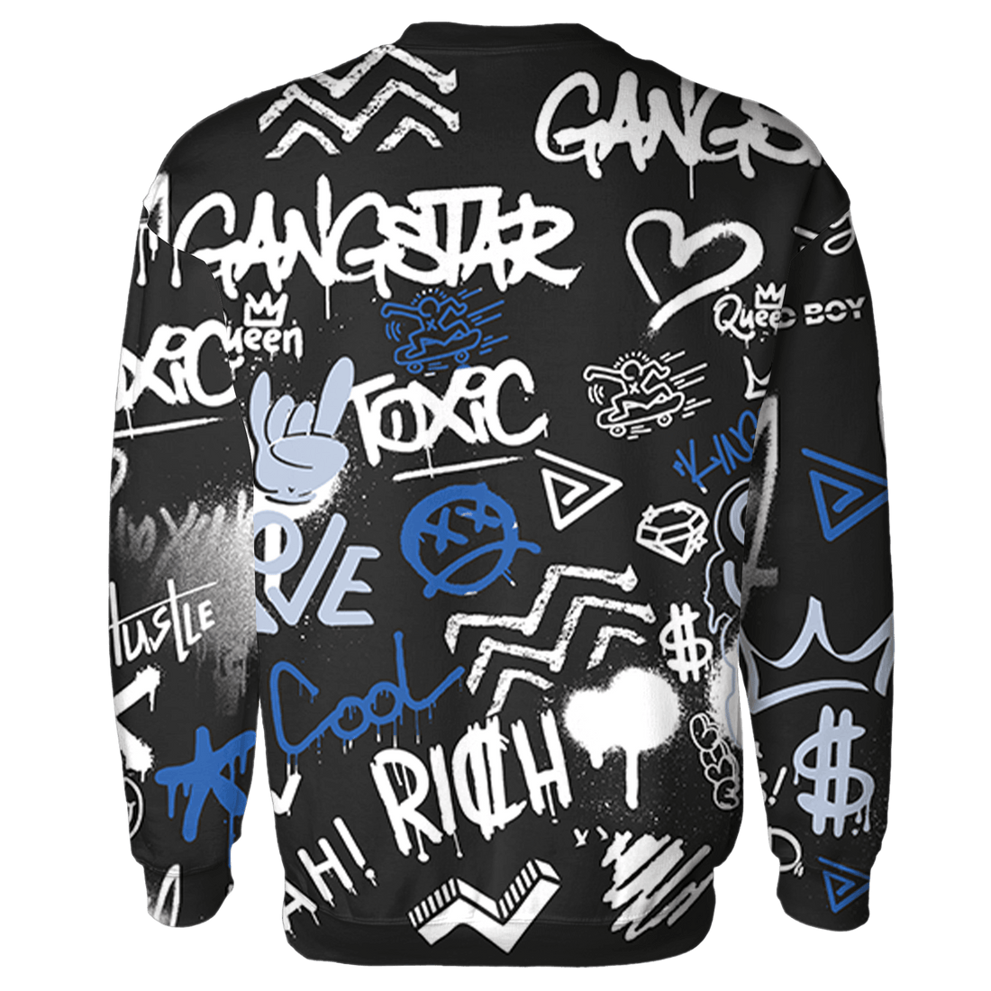 Low Space Jamz 11s Sweatshirt Match Graffiti King 3D All-Over Print Doodle Style - NastyJamz