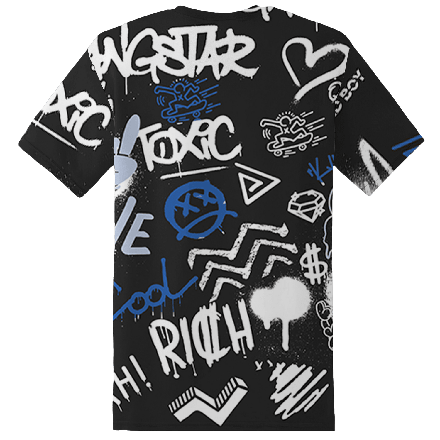 Low Space Jamz 11s T Shirt Match Graffiti King 3D All-Over Print Doodle Style - NastyJamz