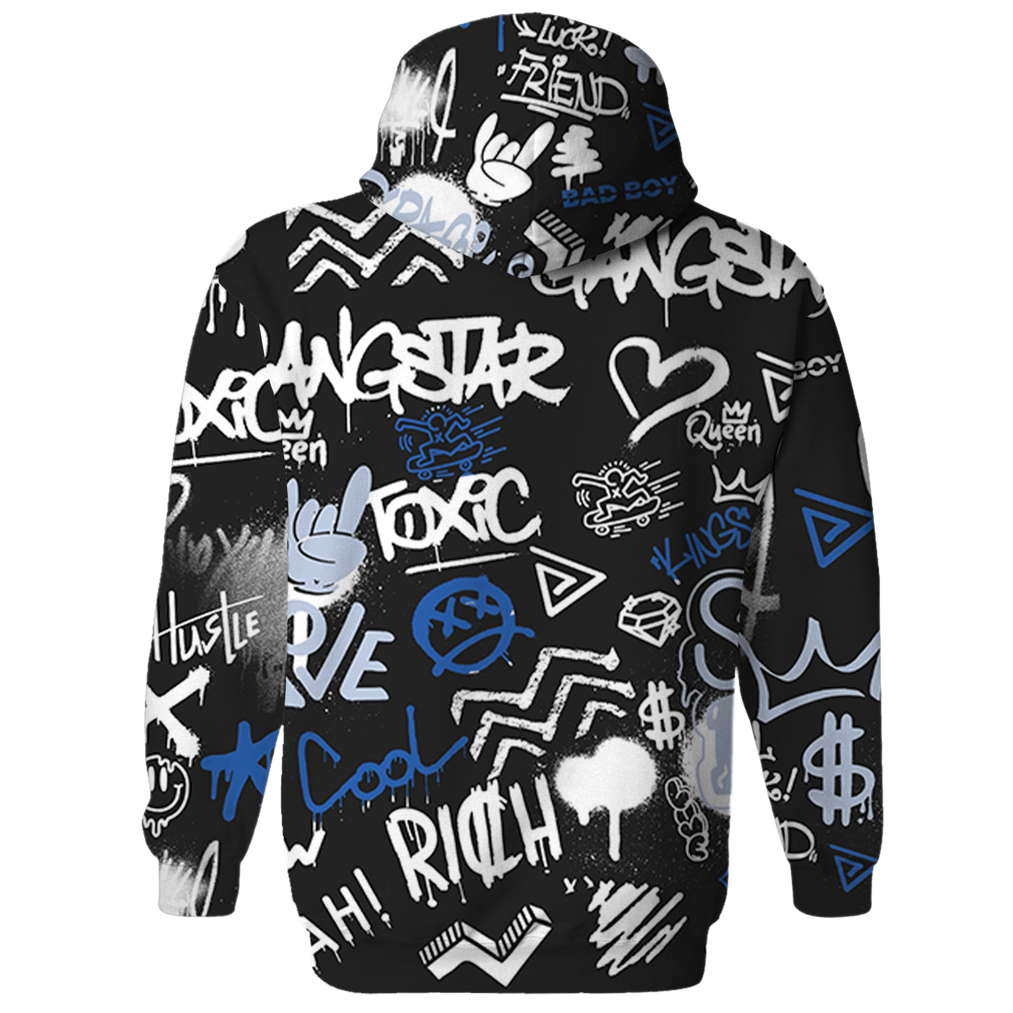 Low Space Jamz 11s Hoodie Match Graffiti King 3D All-Over Print Doodle Style - NastyJamz
