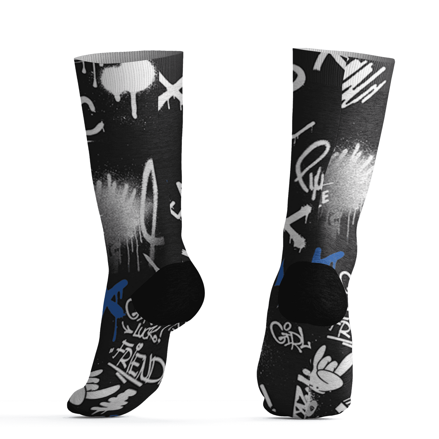 Low Space Jamz 11s Socks Match Graffiti King 3D All-Over Print Doodle Style - NastyJamz