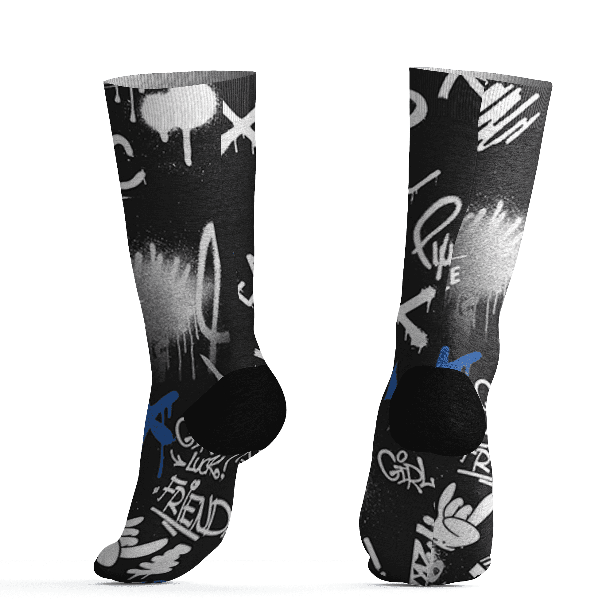 Low Space Jamz 11s Socks Match Graffiti King 3D All-Over Print Doodle Style - NastyJamz