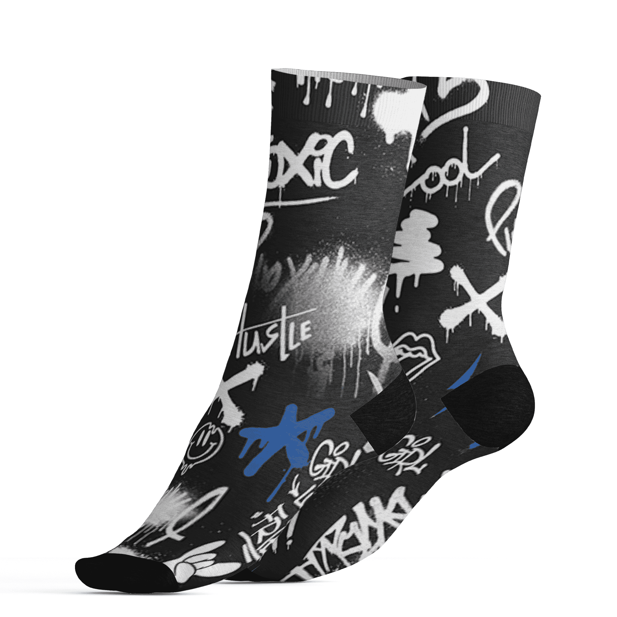 Low Space Jamz 11s Socks Match Graffiti King 3D All-Over Print Doodle Style - NastyJamz