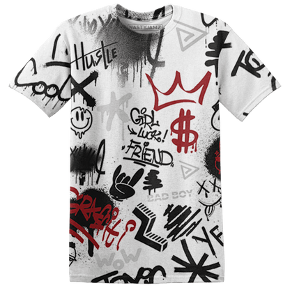 Retro Red Taxi 12s T Shirt Match Graffiti King 3D All-Over Print Doodle Style - NastyJamz