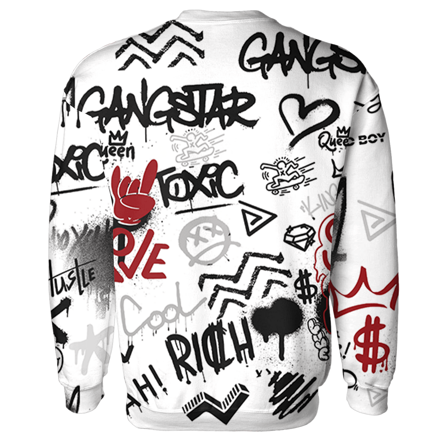 Retro Red Taxi 12s Hoodie Match Graffiti King 3D All-Over Print - NastyJamz