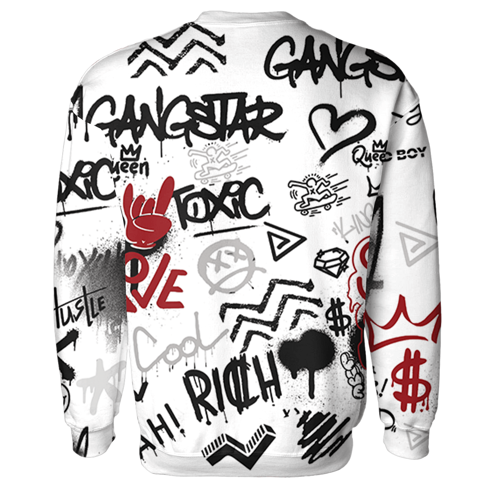 Retro Red Taxi 12s Hoodie Match Graffiti King 3D All-Over Print - NastyJamz