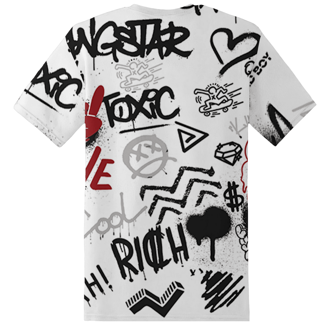 Retro Red Taxi 12s T Shirt Match Graffiti King 3D All-Over Print Doodle Style - NastyJamz