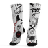 Retro Red Taxi 12s Socks Match Graffiti King 3D All-Over Print Doodle Style - NastyJamz