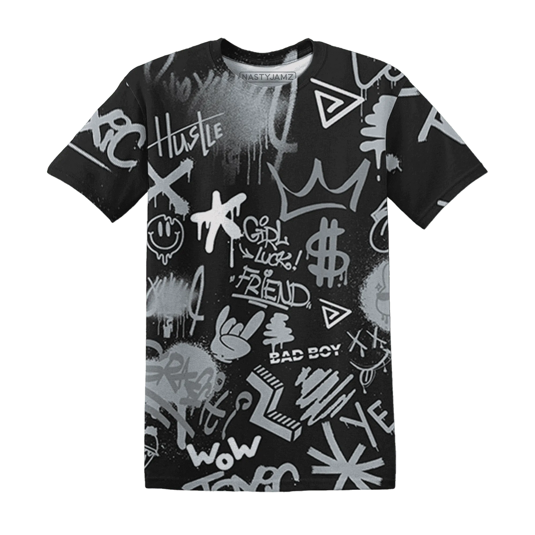Wolf-Grey-12s-T-Shirt-Match-Graffiti-King-3D-Doodle-Style