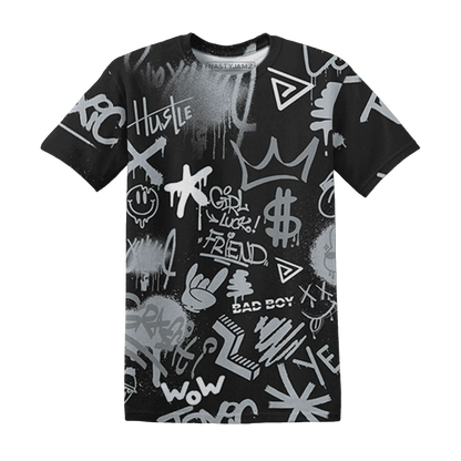 Wolf-Grey-12s-T-Shirt-Match-Graffiti-King-3D-Doodle-Style