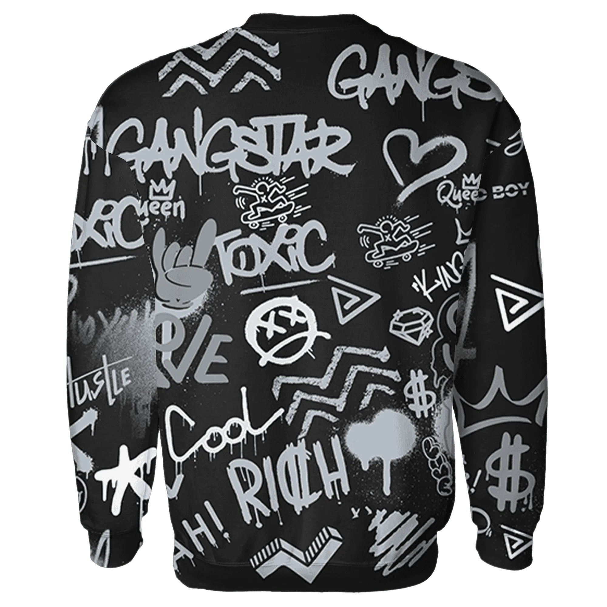 Wolf-Grey-12s-Sweatshirt-Match-Graffiti-King-3D-Doodle-Style