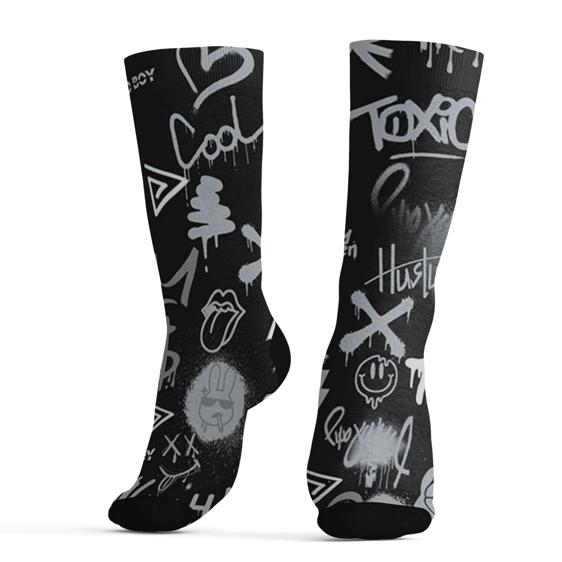 Wolf-Grey-12s-Socks-Match-Graffiti-King-3D-Doodle-Style