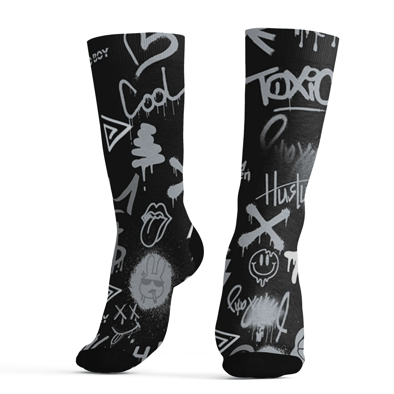 Wolf-Grey-12s-Socks-Match-Graffiti-King-3D-Doodle-Style