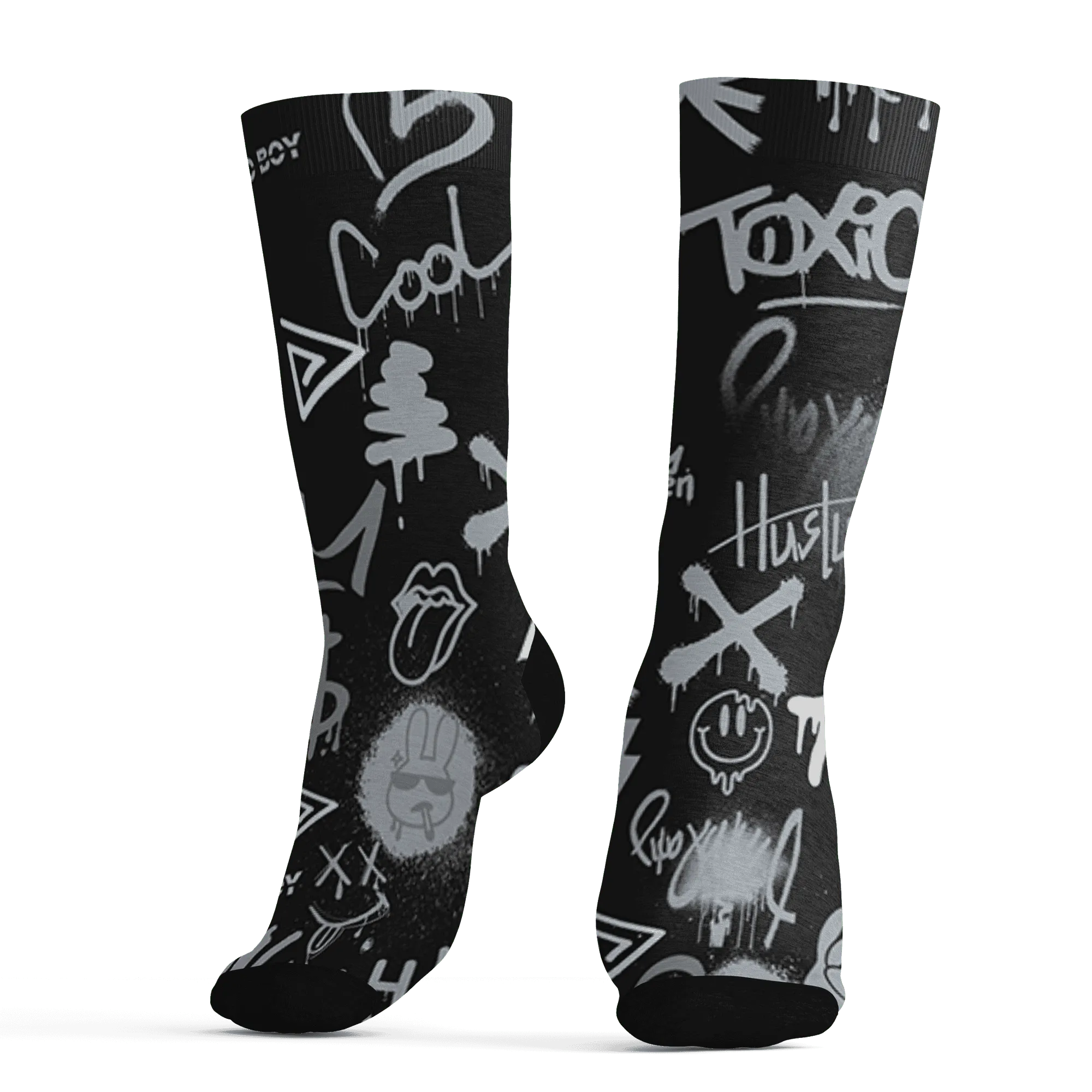 Wolf-Grey-12s-Socks-Match-Graffiti-King-3D-Doodle-Style