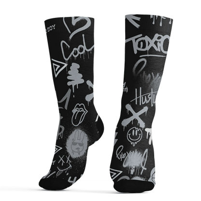 Wolf-Grey-12s-Socks-Match-Graffiti-King-3D-Doodle-Style