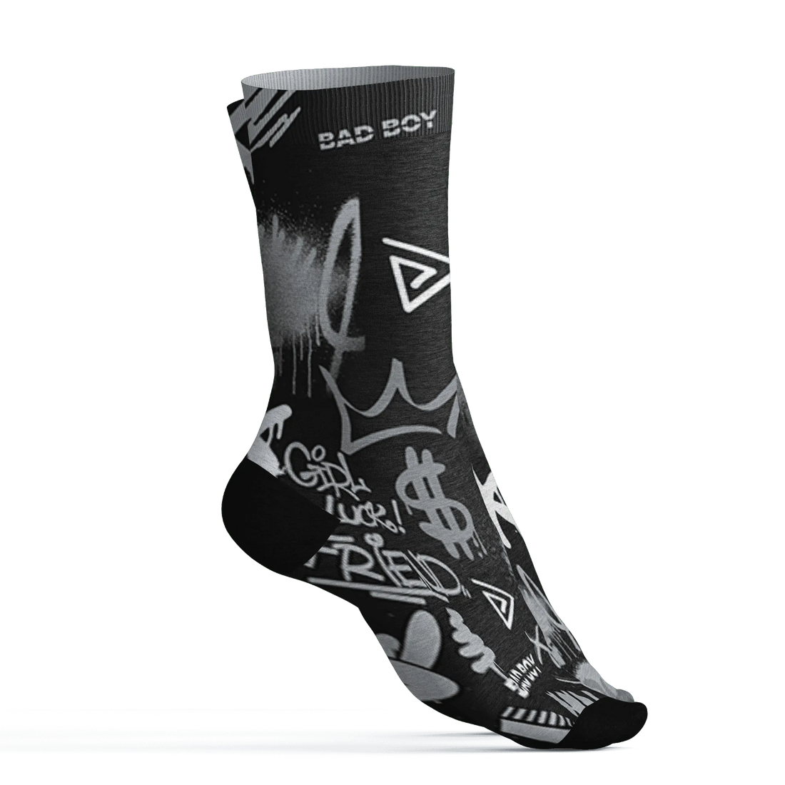 Wolf-Grey-12s-Socks-Match-Graffiti-King-3D-Doodle-Style
