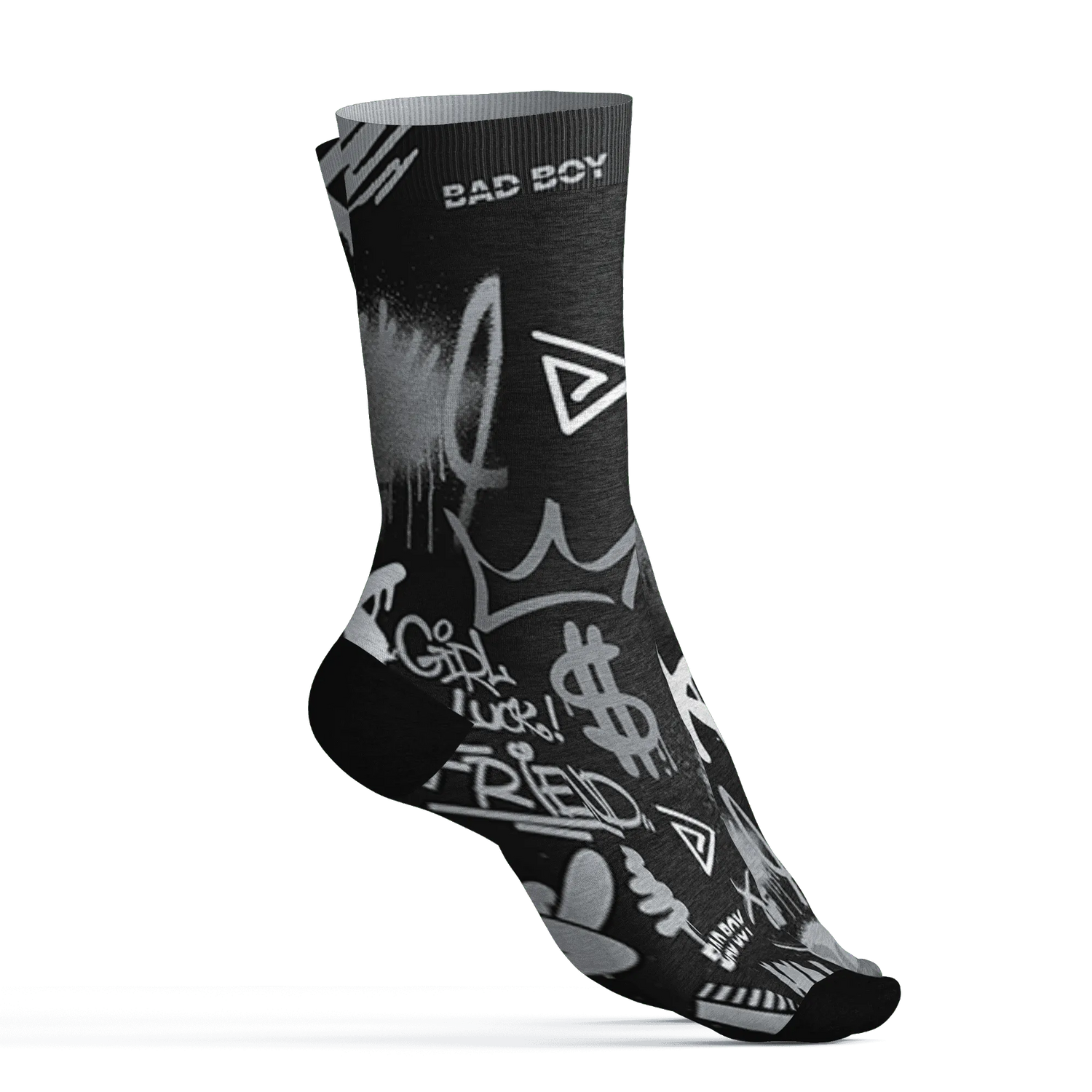 Wolf-Grey-12s-Socks-Match-Graffiti-King-3D-Doodle-Style