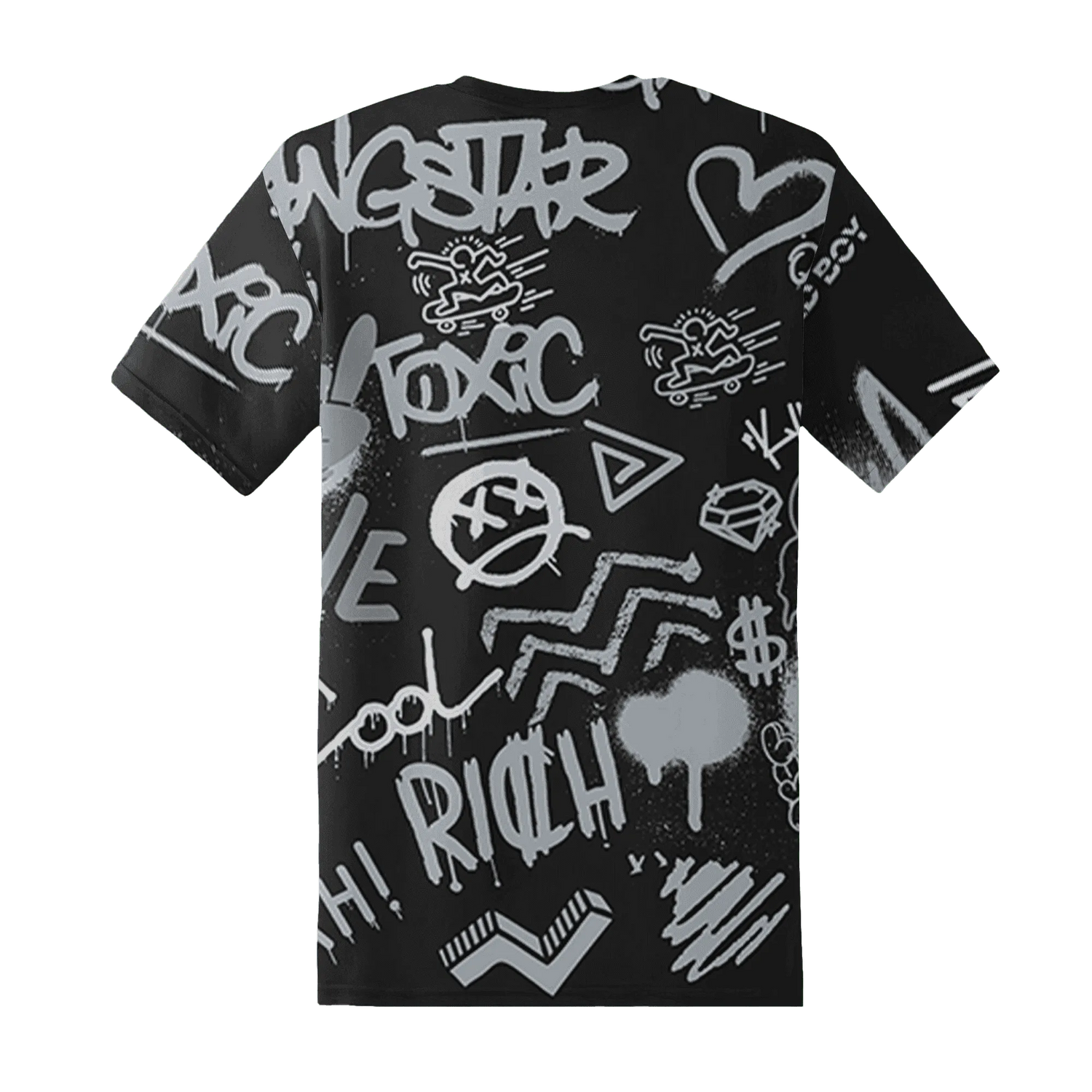 Wolf-Grey-12s-T-Shirt-Match-Graffiti-King-3D-Doodle-Style