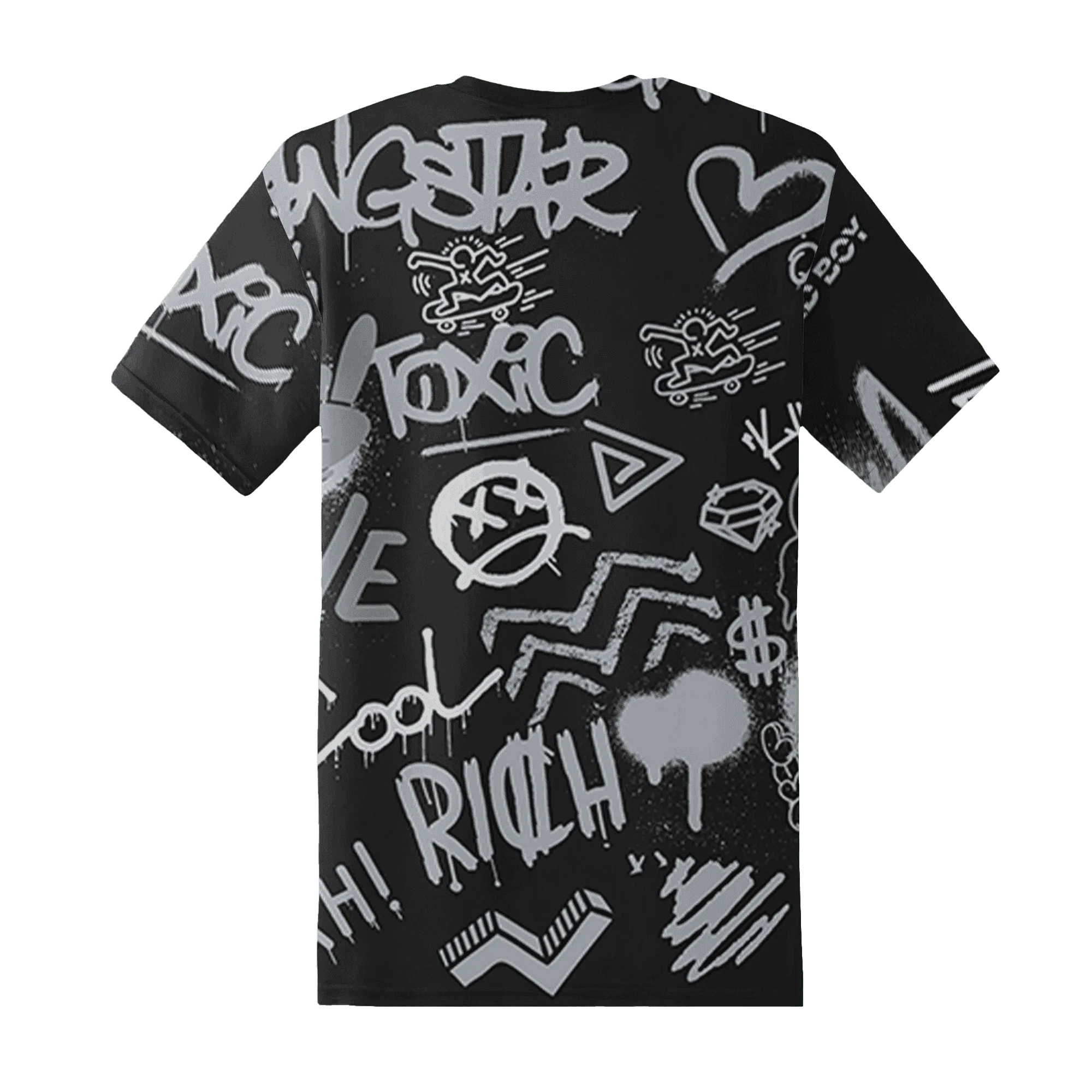 Wolf-Grey-12s-T-Shirt-Match-Graffiti-King-3D-Doodle-Style