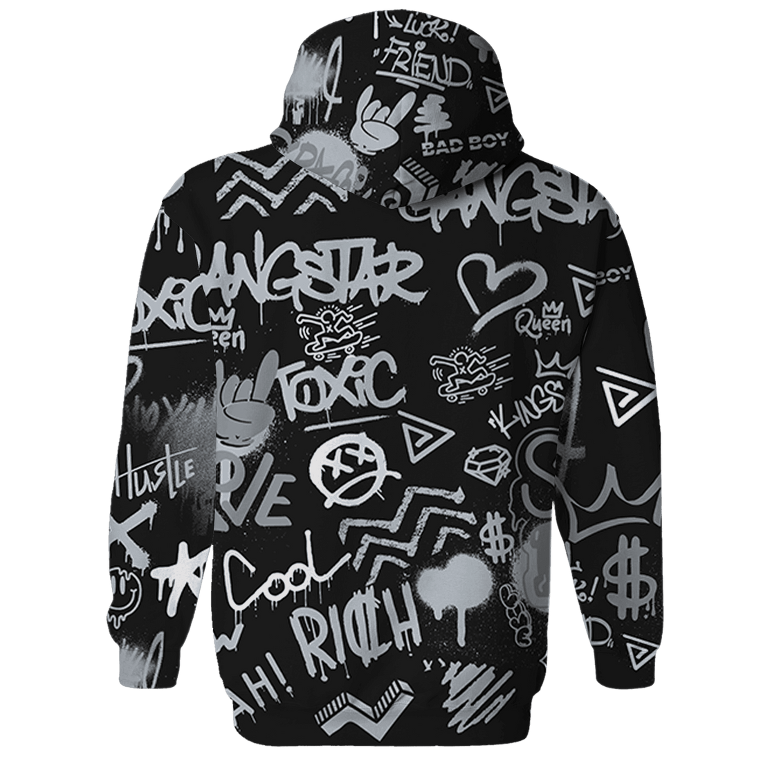 Wolf-Grey-12s-Hoodie-Match-Graffiti-King-3D-Doodle-Style