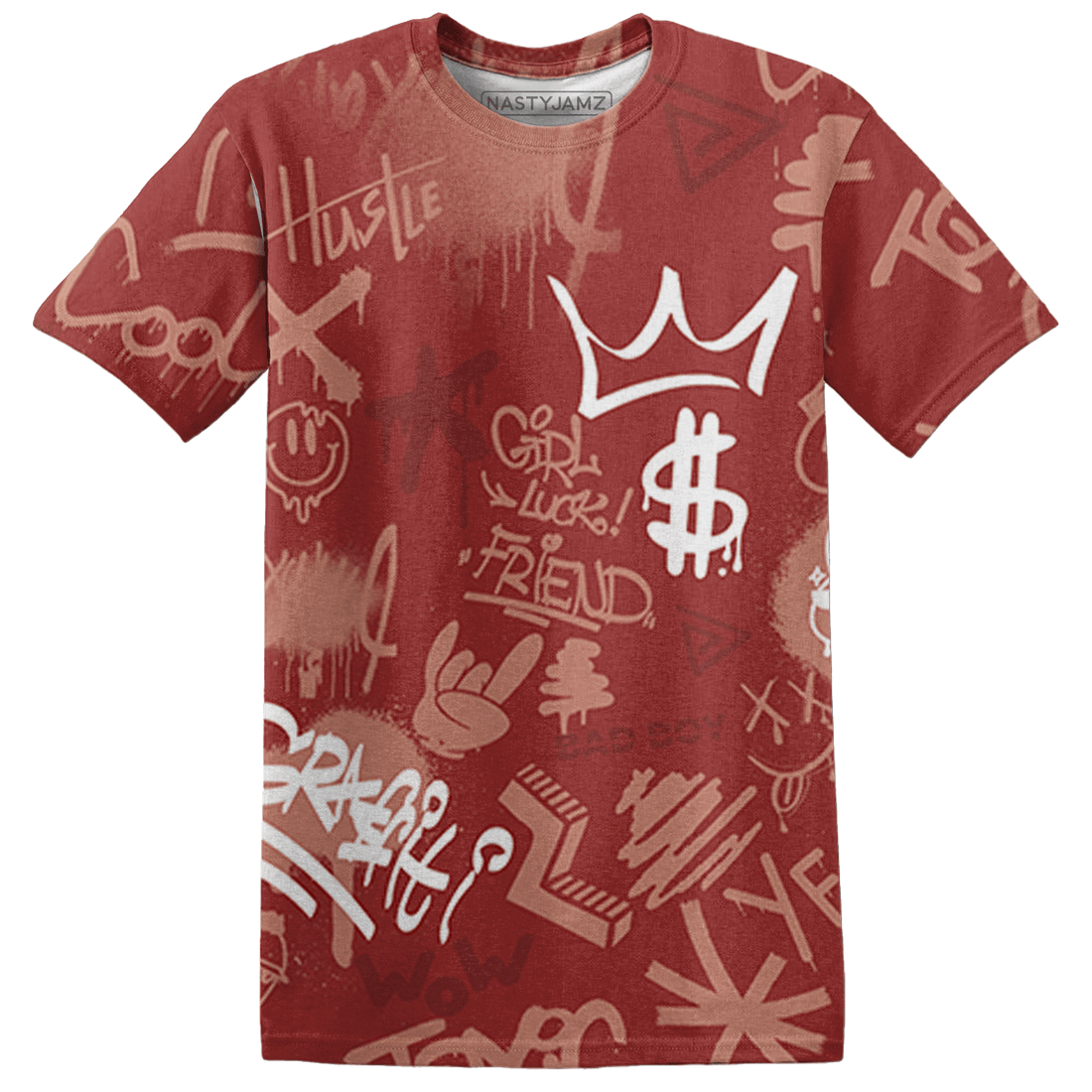 Dune Red 13s T Shirt Match Graffiti King 3D All-Over Print Doodle Style - NastyJamz