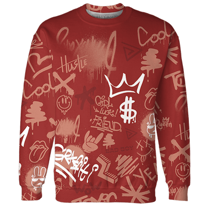 Dune Red 13s Sweatshirt Match Graffiti King 3D All-Over Print Doodle Style - NastyJamz