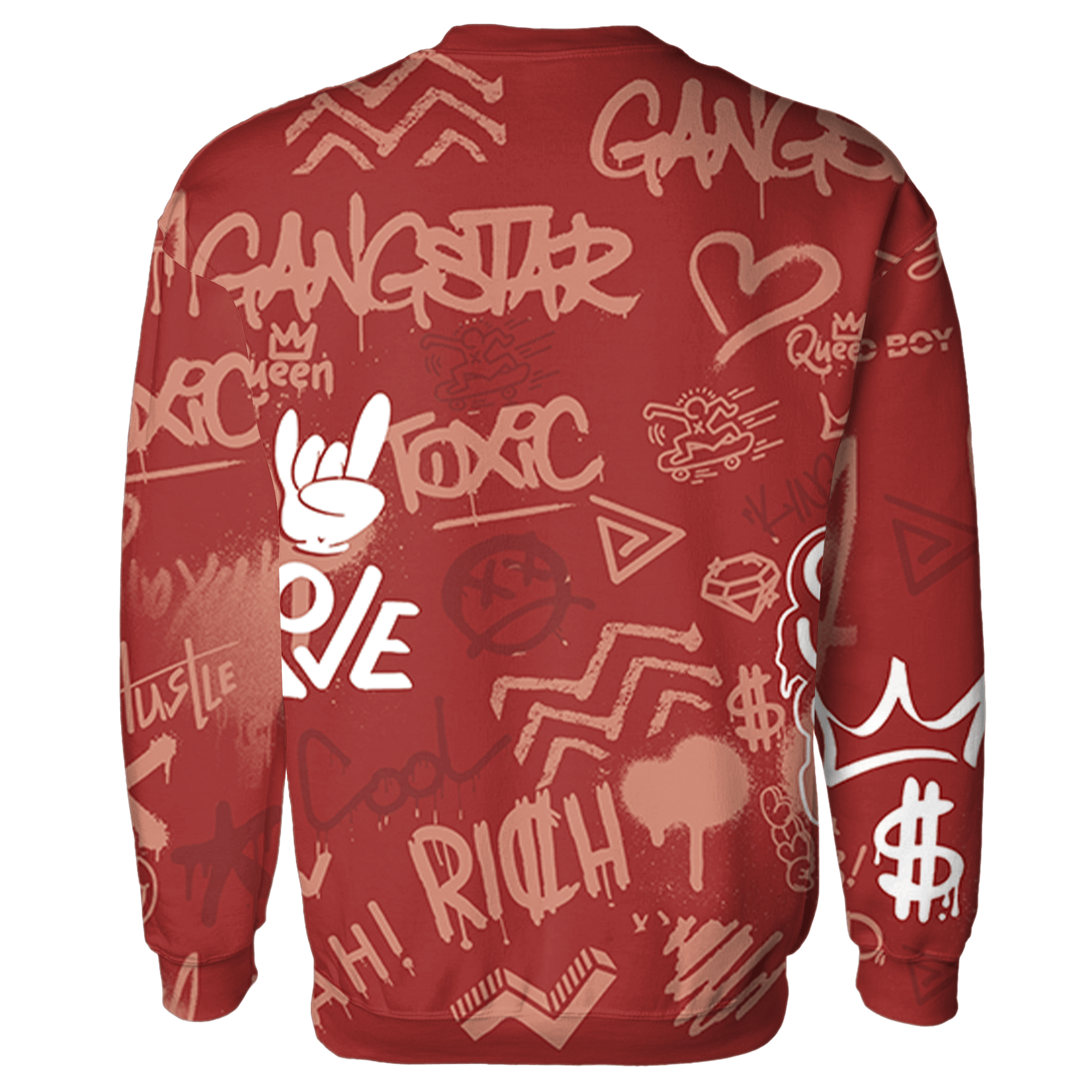 Dune Red 13s Sweatshirt Match Graffiti King 3D All-Over Print Doodle Style - NastyJamz