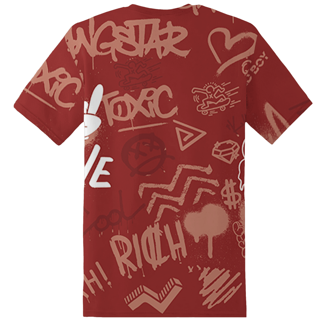 Dune Red 13s T Shirt Match Graffiti King 3D All-Over Print Doodle Style - NastyJamz