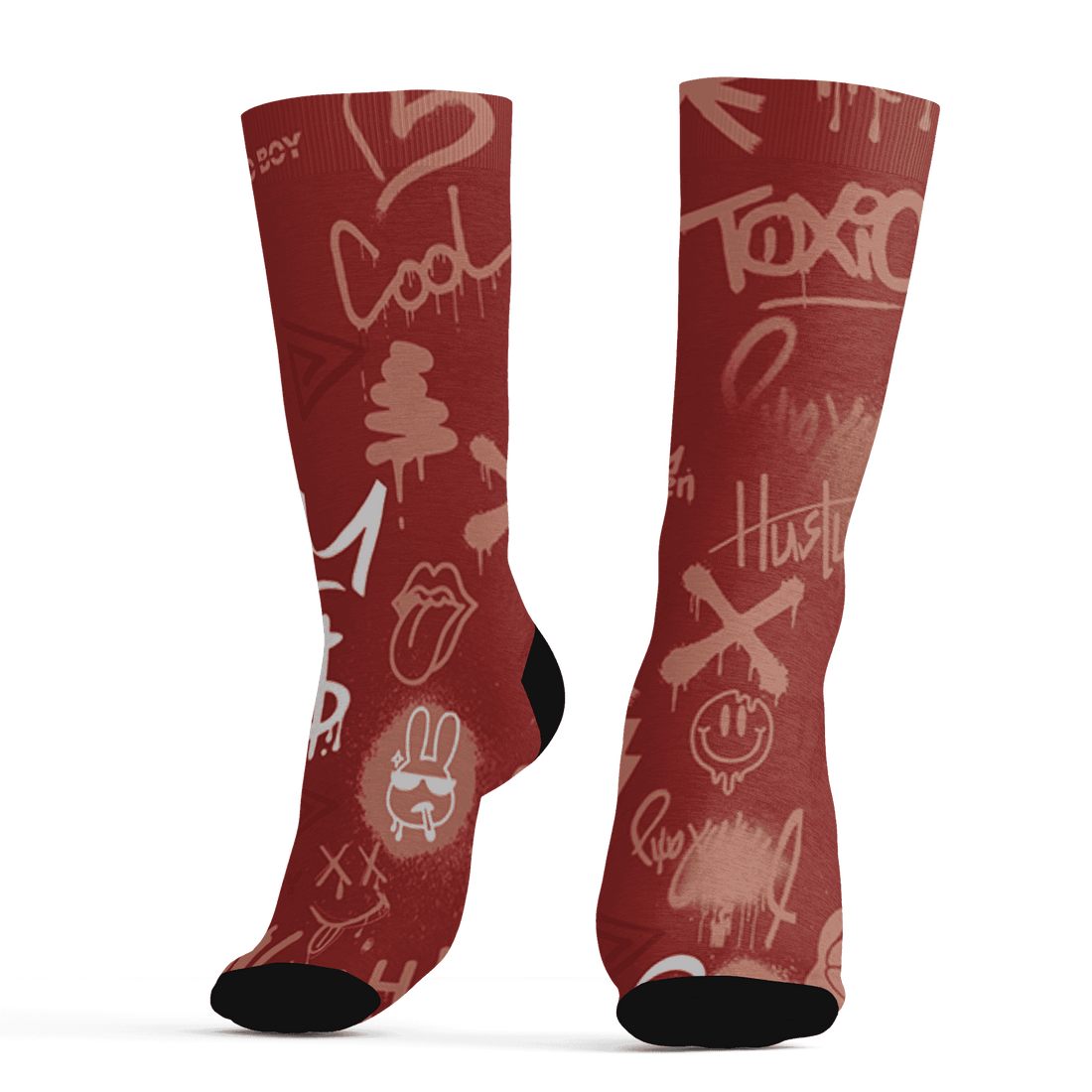 Dune Red 13s Socks Match Graffiti King 3D All-Over Print Doodle Style - NastyJamz