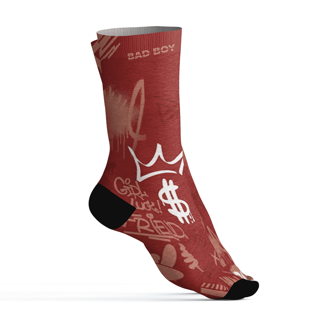 Dune Red 13s Socks Match Graffiti King 3D All-Over Print Doodle Style - NastyJamz