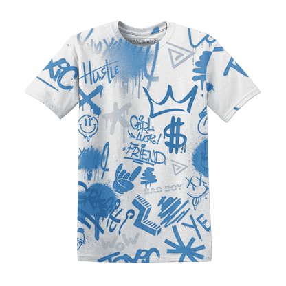 Carolina-Blue-Univercitii-17s-T-Shirt-Match-Graffiti-King-3D-Doodle-Style