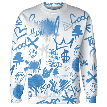 Carolina-Blue-Univercitii-17s-Sweatshirt-Match-Graffiti-King-3D-Doodle-Style