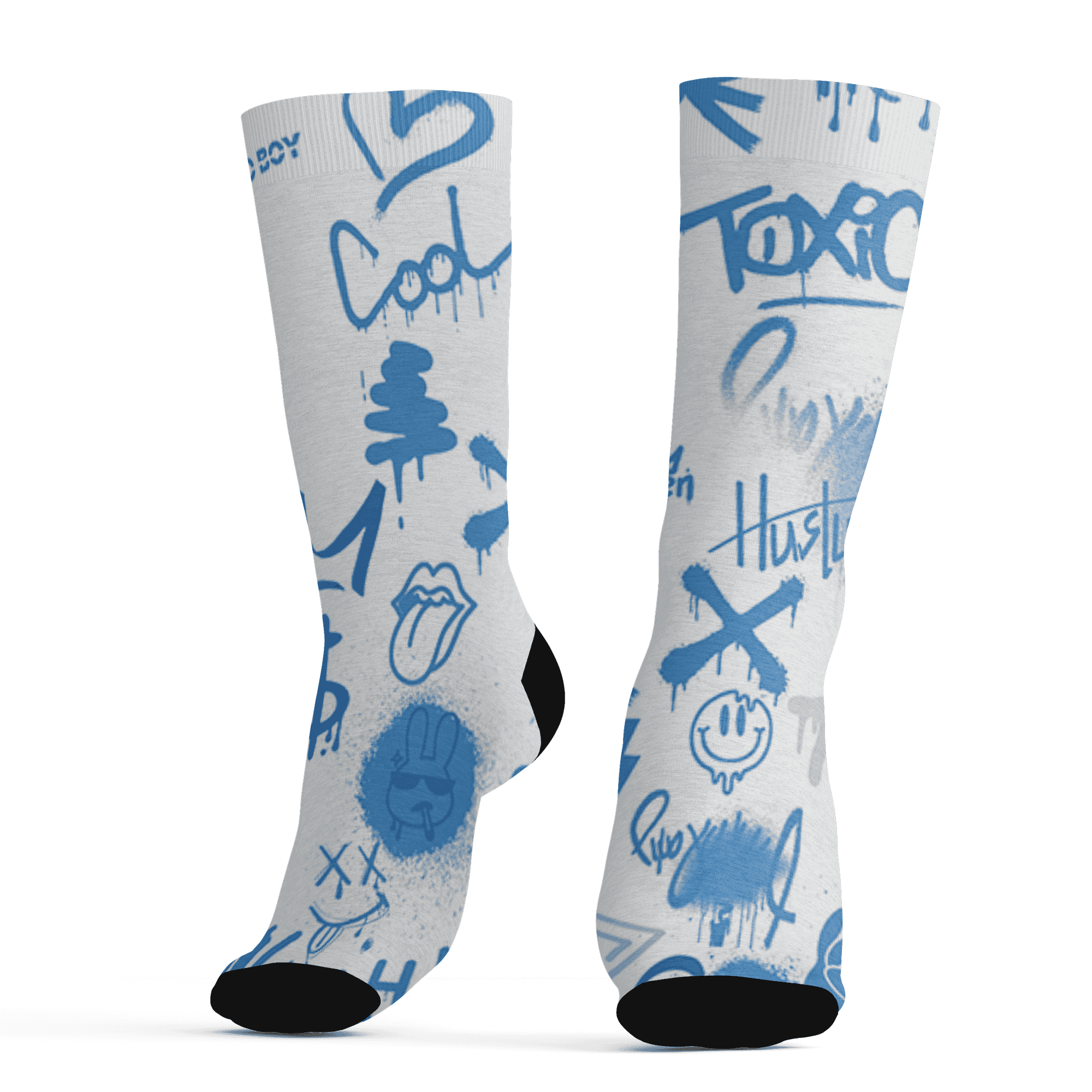 Carolina-Blue-Univercitii-17s-Socks-Match-Graffiti-King-3D-Doodle-Style