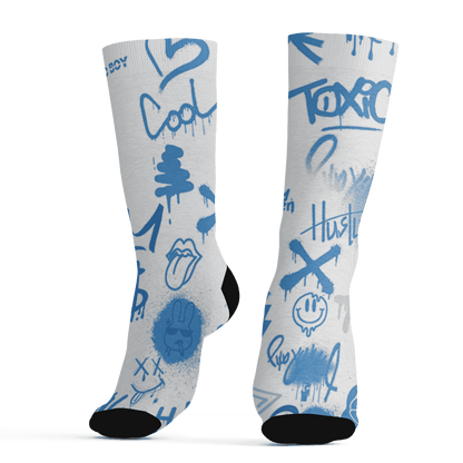 Carolina-Blue-Univercitii-17s-Socks-Match-Graffiti-King-3D-Doodle-Style