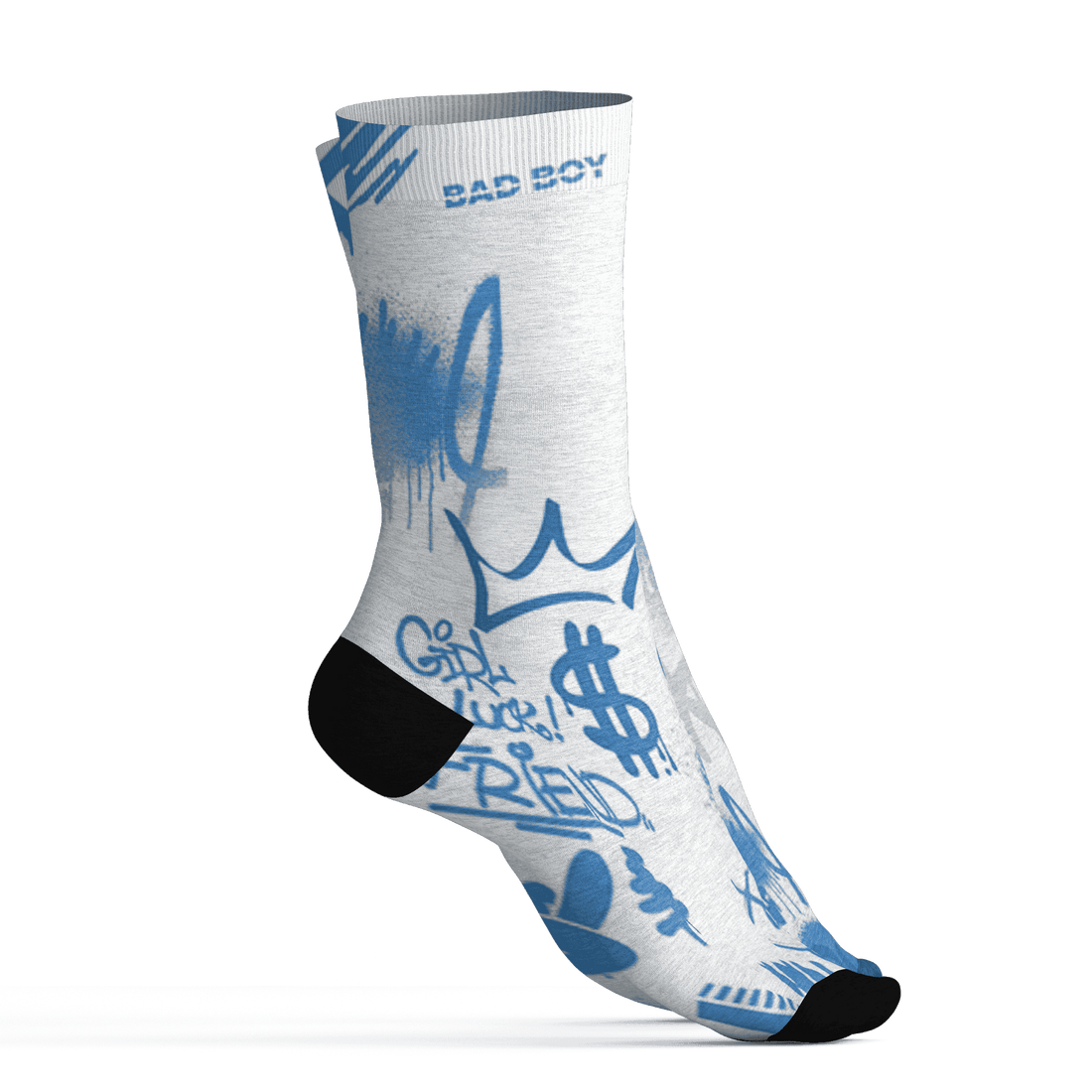 Carolina-Blue-Univercitii-17s-Socks-Match-Graffiti-King-3D-Doodle-Style