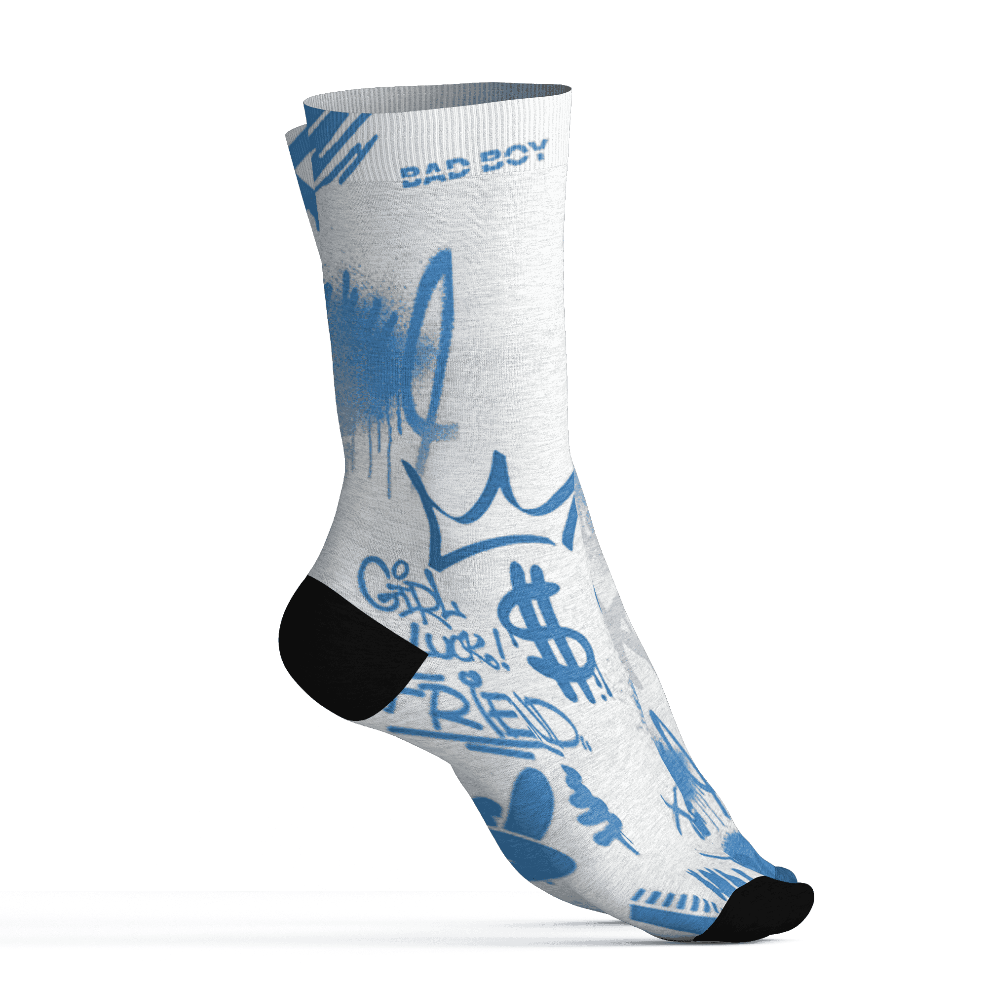 Carolina-Blue-Univercitii-17s-Socks-Match-Graffiti-King-3D-Doodle-Style