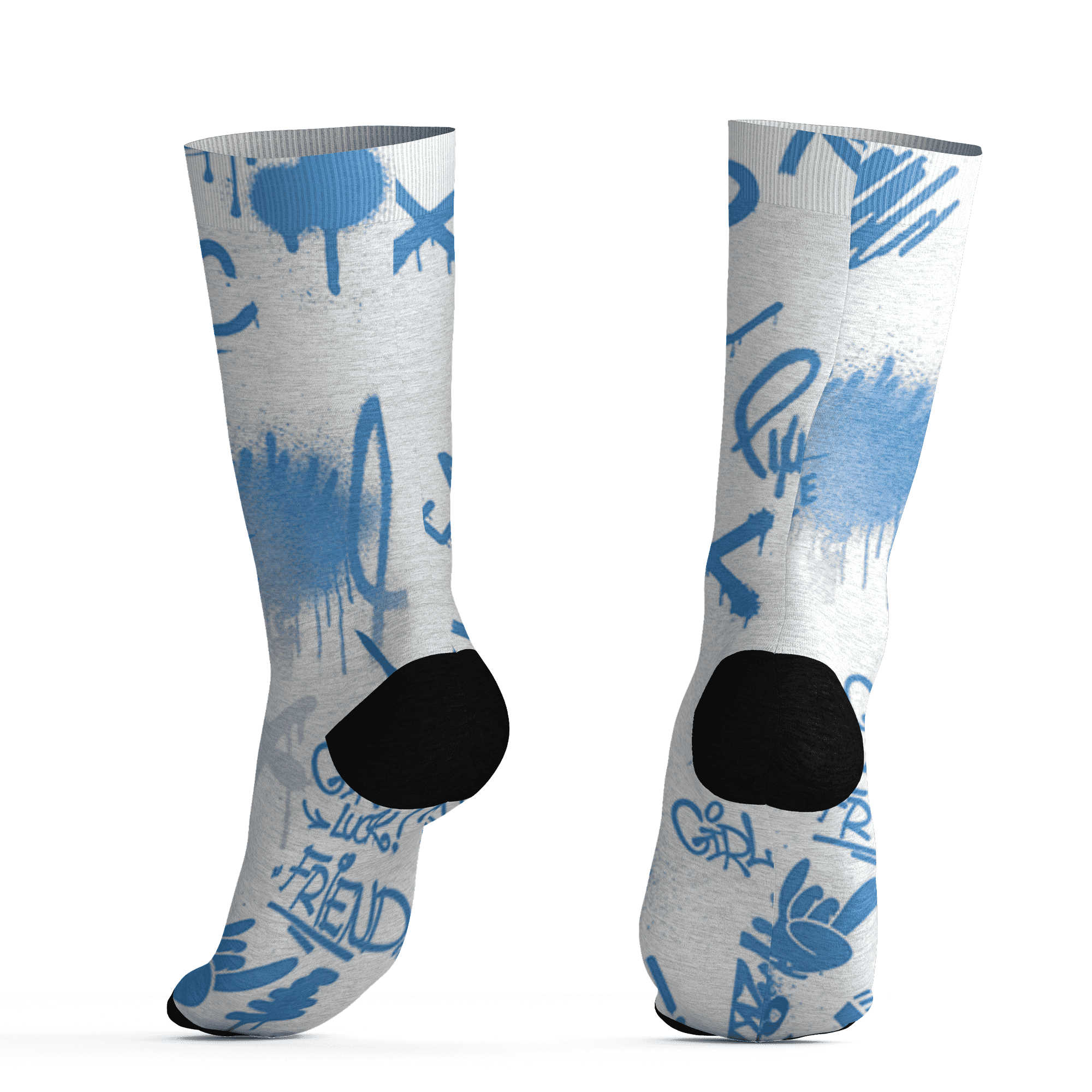 Carolina-Blue-Univercitii-17s-Socks-Match-Graffiti-King-3D-Doodle-Style